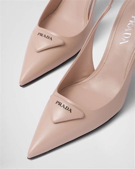 kid leather prada pump|prada leather slingback wedge pumps.